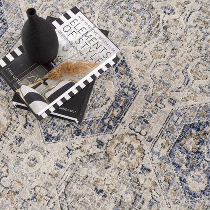 Parkerfield Cream & Blue Area Rug Rugs TriadCommerceInc