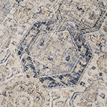 Parkerfield Cream & Blue Area Rug Rugs TriadCommerceInc