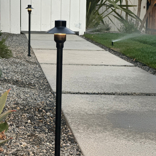 Tulay 18 Inch Brass Outdoor Low Voltage Path Light Path Light TriadCommerceInc