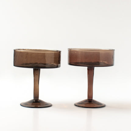 Handblown Hammered Coupe Cocktail Glass Pair Kitchen & Dining TriadCommerceInc