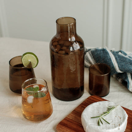 Handblown Hammered Glass Carafe Kitchen & Dining TriadCommerceInc