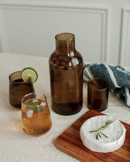 Handblown Hammered Glass Carafe Kitchen & Dining TriadCommerceInc