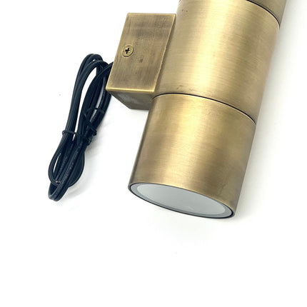 Stelvio Outdoor Sconce Antique Brass Up Down Light Sconce Light TriadCommerceInc