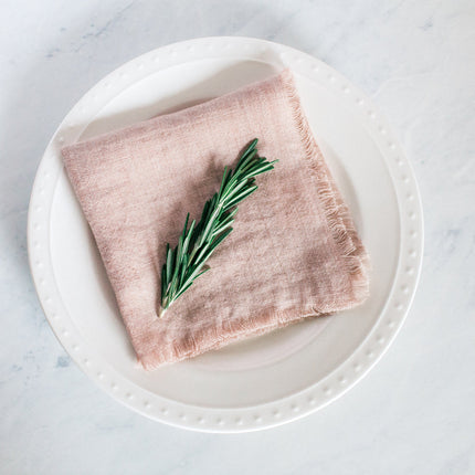 Stone Washed Linen Cocktail Napkin Cloth Napkins TriadCommerceInc Blush Single
