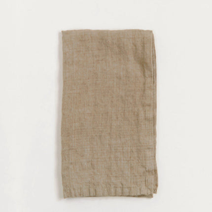 Stone Washed Linen Hemmed Dinner Napkins Cloth Napkins TriadCommerceInc Flax Set of 2