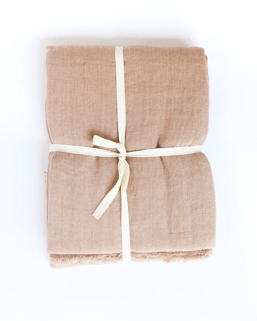 Stone Washed Linen Throw Blanket Blankets TriadCommerceInc   
