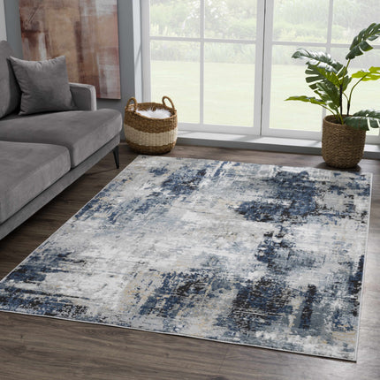 Campsall Blue Abstract Rug - Promo Rugs TriadCommerceInc