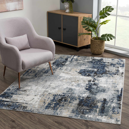 Campsall Blue Abstract Rug - Promo Rugs TriadCommerceInc
