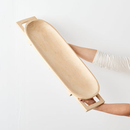 Swazi Long Wooden Serving Tray Décor Collection TriadCommerceInc Natural Neutral