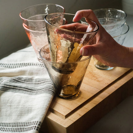 Handblown Hammered Funneled Glasses | Set of 2 Kitchen & Dining TriadCommerceInc