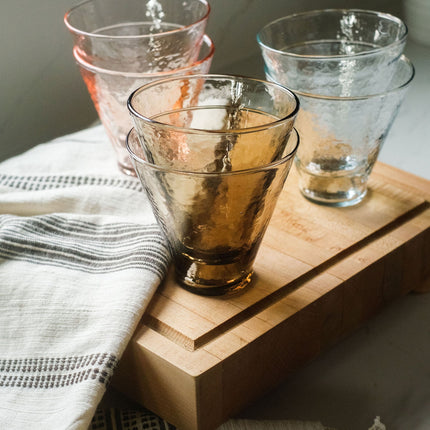 Handblown Hammered Funneled Glasses | Set of 2 Kitchen & Dining TriadCommerceInc