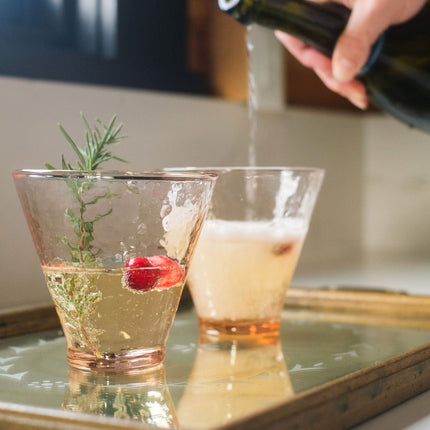 Handblown Hammered Funneled Glasses | Set of 2 Kitchen & Dining TriadCommerceInc