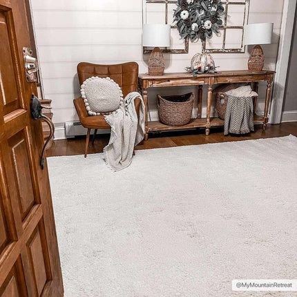 Judy White Washable Area Rug Rugs TriadCommerceInc
