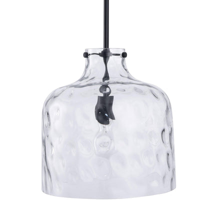 Kara Farmhouse 1-Light Textured Glass Nickel Pendant Light 吊灯 TriadCommerceInc