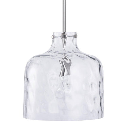 Kara Farmhouse 1-Light Textured Glass Nickel Pendant Light 吊灯 TriadCommerceInc