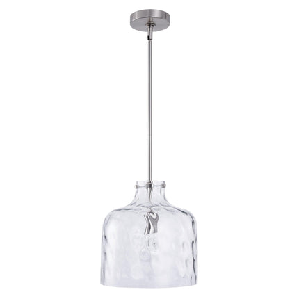 Kara Farmhouse 1-Light Textured Glass Nickel Pendant Light 吊灯 TriadCommerceInc Brush Nickel
