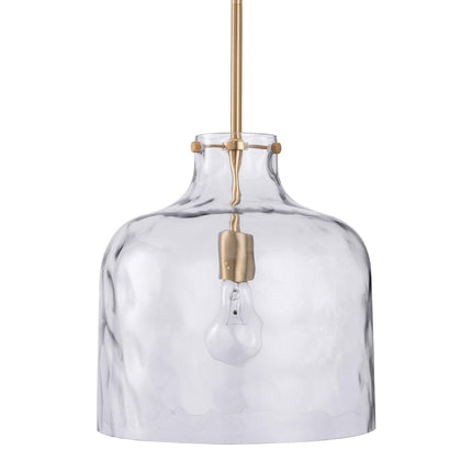 Kara Farmhouse 1-Light Textured Glass Nickel Pendant Light 吊灯 TriadCommerceInc