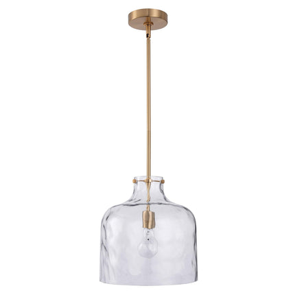 Kara Farmhouse 1-Light Textured Glass Nickel Pendant Light 吊灯 TriadCommerceInc Golden