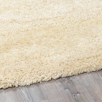 Kettering Solid Cream Wool Shag Rug Rugs TriadCommerceInc