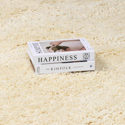 Kettering Solid Cream Wool Shag Rug Rugs TriadCommerceInc