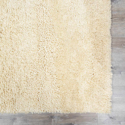 Kettering Solid Cream Wool Shag Rug Rugs TriadCommerceInc