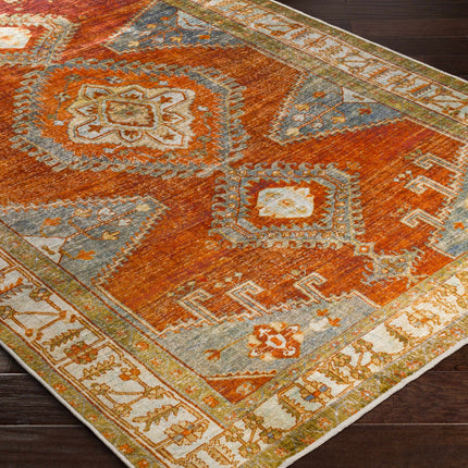 Kullar Orange Washable Area Rug Rugs TriadCommerceInc