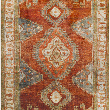 Kullar Orange Washable Area Rug Rugs TriadCommerceInc