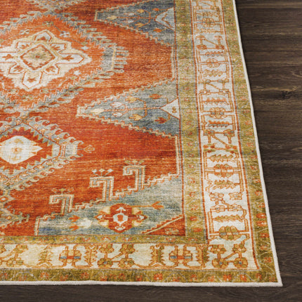 Kullar Orange Washable Area Rug Rugs TriadCommerceInc
