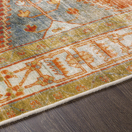Kullar Orange Washable Area Rug Rugs TriadCommerceInc