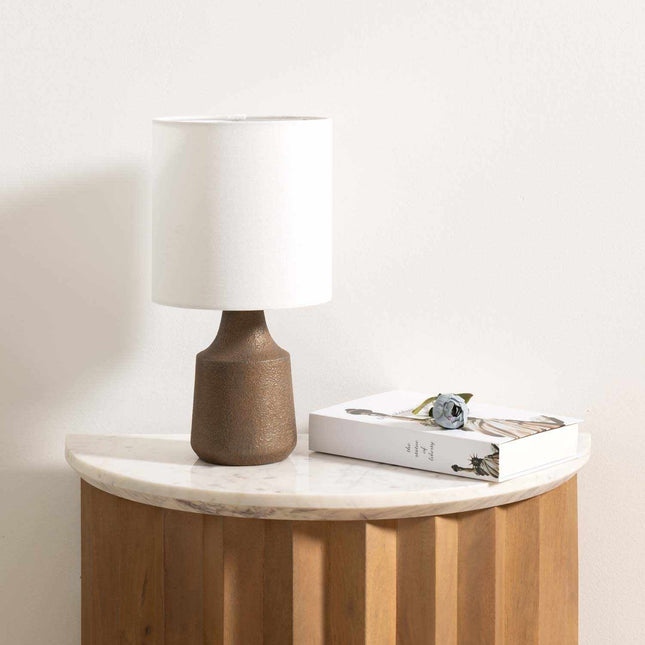 Kumlu Ribbed Ceramic White Table Lamp Table Lamps TriadCommerceInc