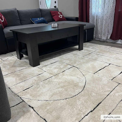 Keats Black & White Area Rug - Clearance Rugs TriadCommerceInc 7'10" x 10' Rectangle