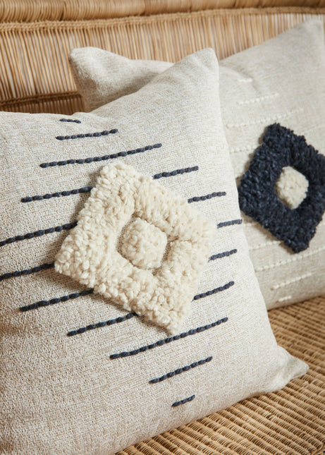 Khanya Throw Pillow in Grey and White Pillows TriadCommerceInc