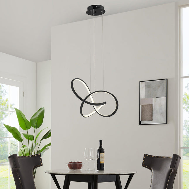 Knotted LED Dimmable Chandelier // Black Chandeliers TriadCommerceInc   