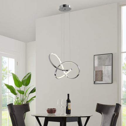 Knotted LED Dimmable Chandelier // Chrome Chandeliers TriadCommerceInc   