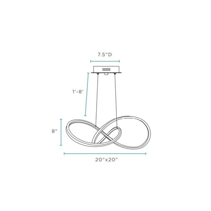 Knotted LED Dimmable Chandelier // Sandy Gold Chandeliers TriadCommerceInc   