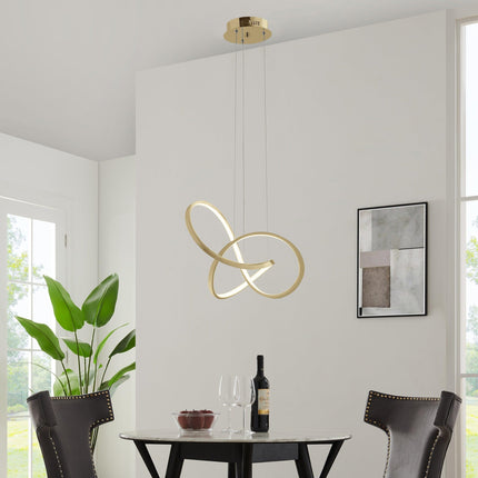 Knotted LED Dimmable Chandelier // Sandy Gold Chandeliers TriadCommerceInc   