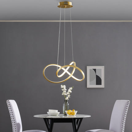 Knotted LED Dimmable Chandelier // Sandy Gold Chandeliers TriadCommerceInc   