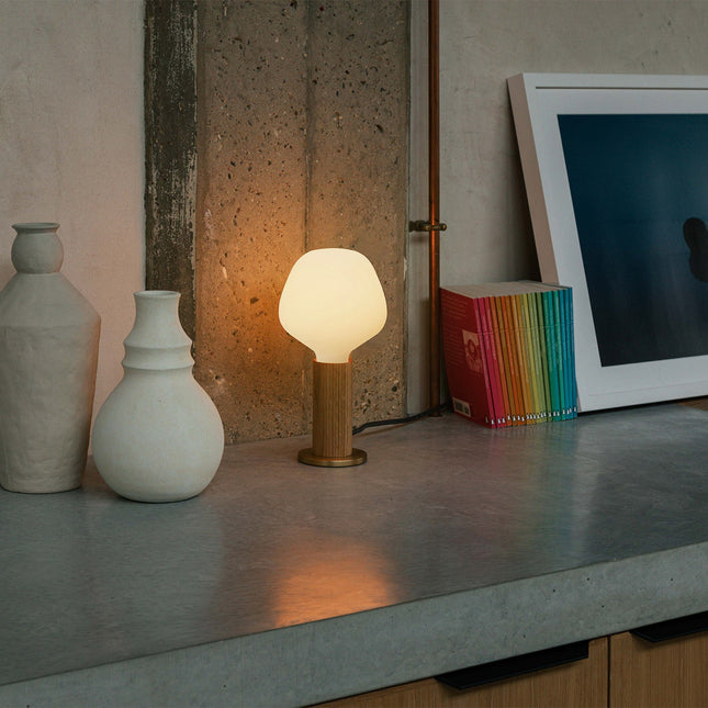 Knuckle Table Lamp in Oak + Enno Table Lamps TriadCommerceInc