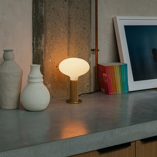 Knuckle Table Lamp in Oak + Oval Table Lamps TriadCommerceInc