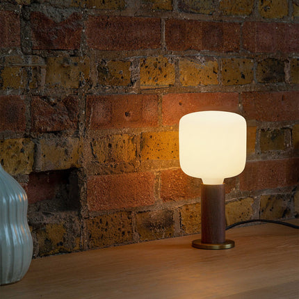 Knuckle Table Lamp in Walnut + Oblo Table Lamps TriadCommerceInc