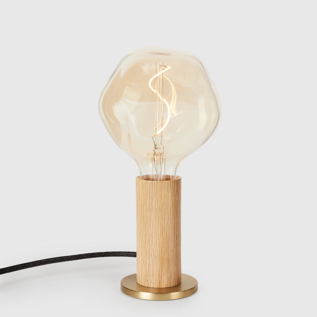 Knuckle Table Lamp in Oak + Voronoi I Table Lamps TriadCommerceInc Oak