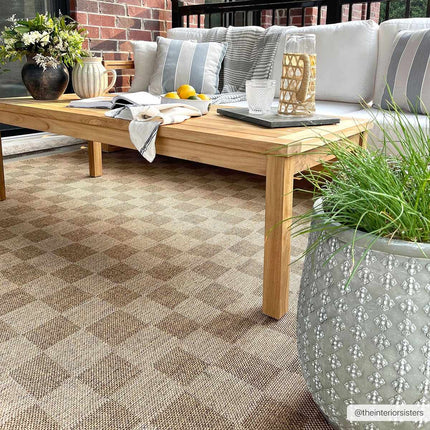 Kuval Checkered Brown Rug Rugs TriadCommerceInc
