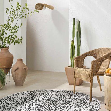 Alderbury White Leopard Print Rug Rugs TriadCommerceInc