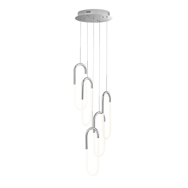 LED Five Clips Chandelier // Chrome Chandeliers TriadCommerceInc   