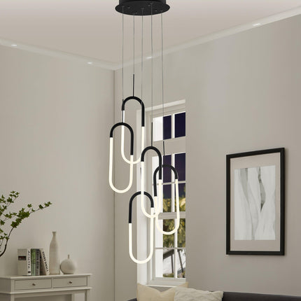 LED Five Clips Chandelier // Matte Black Chandeliers TriadCommerceInc   