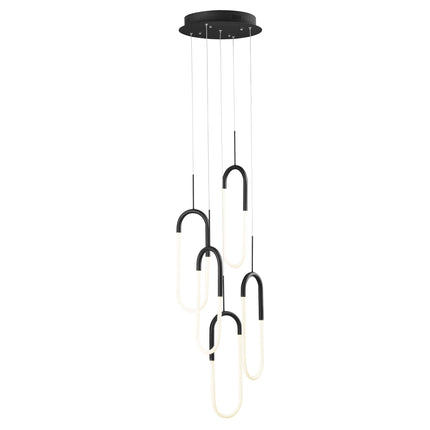 LED Five Clips Chandelier // Matte Black Chandeliers TriadCommerceInc   