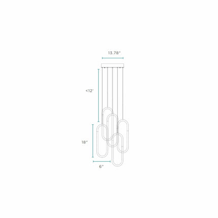 LED Five Clips Chandelier // Matte Black Chandeliers TriadCommerceInc   
