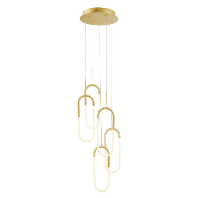 LED Five Clips Chandelier Sandy Gold Modern Pendant Light Chandelier TriadCommerceInc