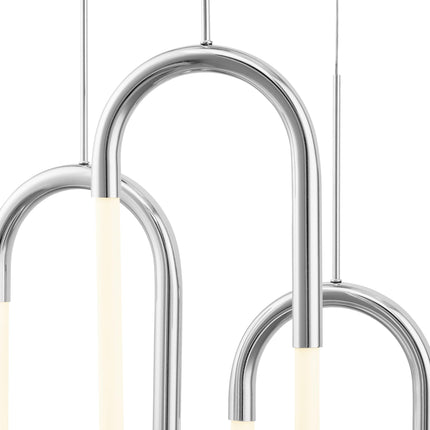 LED Three Clips Chandelier // Chrome Chandeliers TriadCommerceInc   