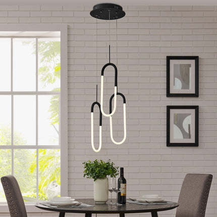 LED Three Clips Chandelier // Matte Black Chandeliers TriadCommerceInc   